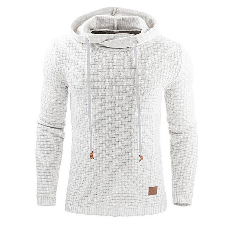 Herren Strickpullover mit Kapuze Grau Modern