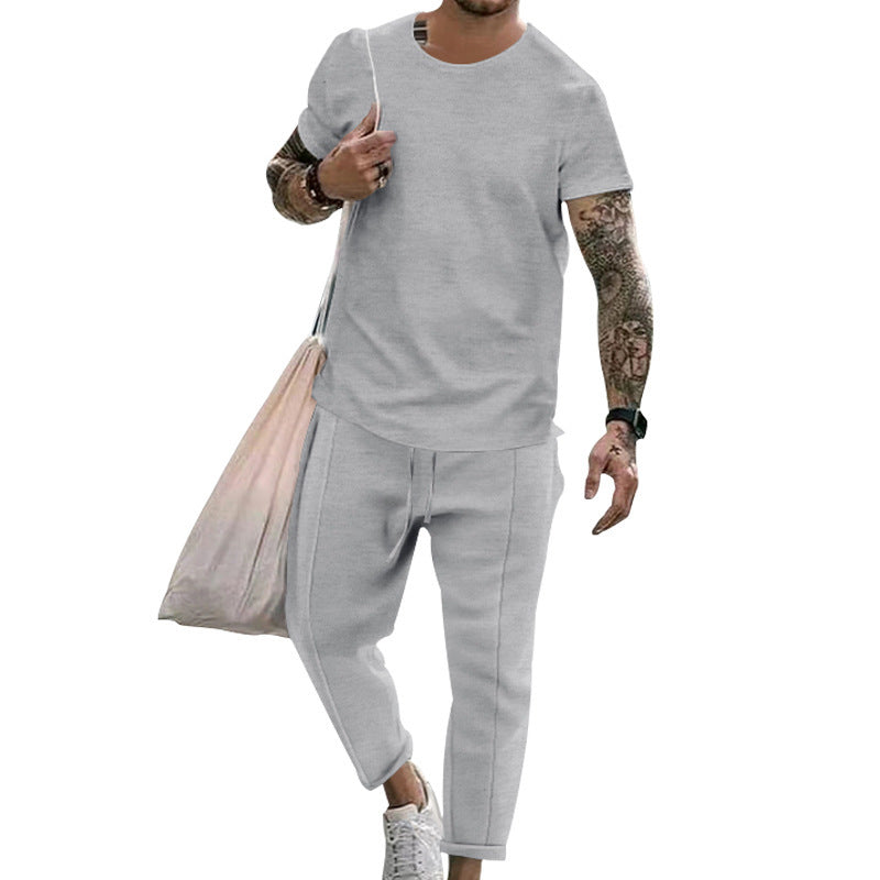Herren Freizeit Set Moderner Schnitt T-Shirt und Sweatpants
