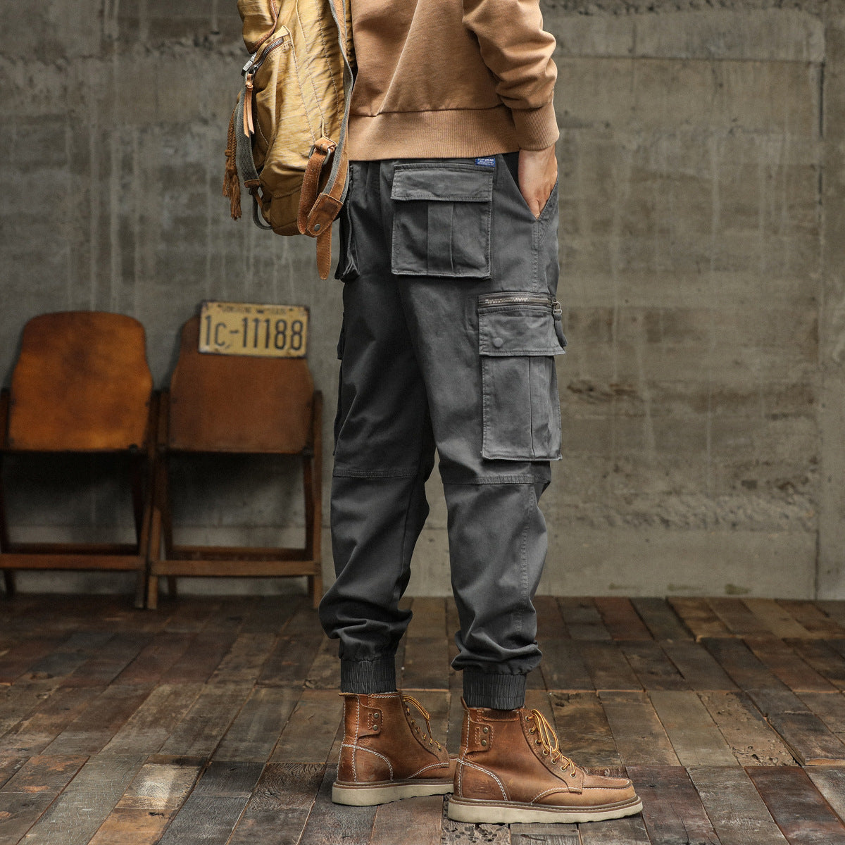 Herren Cargo-Hose Robust Multifunktional Taschen Baumwolle