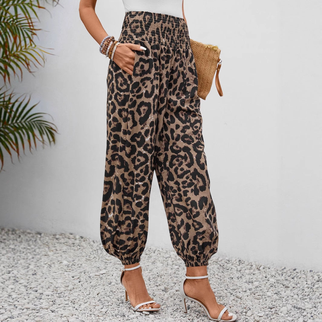 Weite Damen-Hosen Leopardenmuster Trendy Elegant - BerlinGlamour