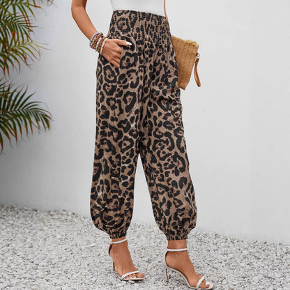 Weite Damen-Hosen Leopardenmuster Trendy Elegant - BerlinGlamour