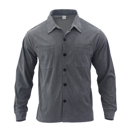 Herren Jacke Samt Blouson mit Brusttaschen Modern