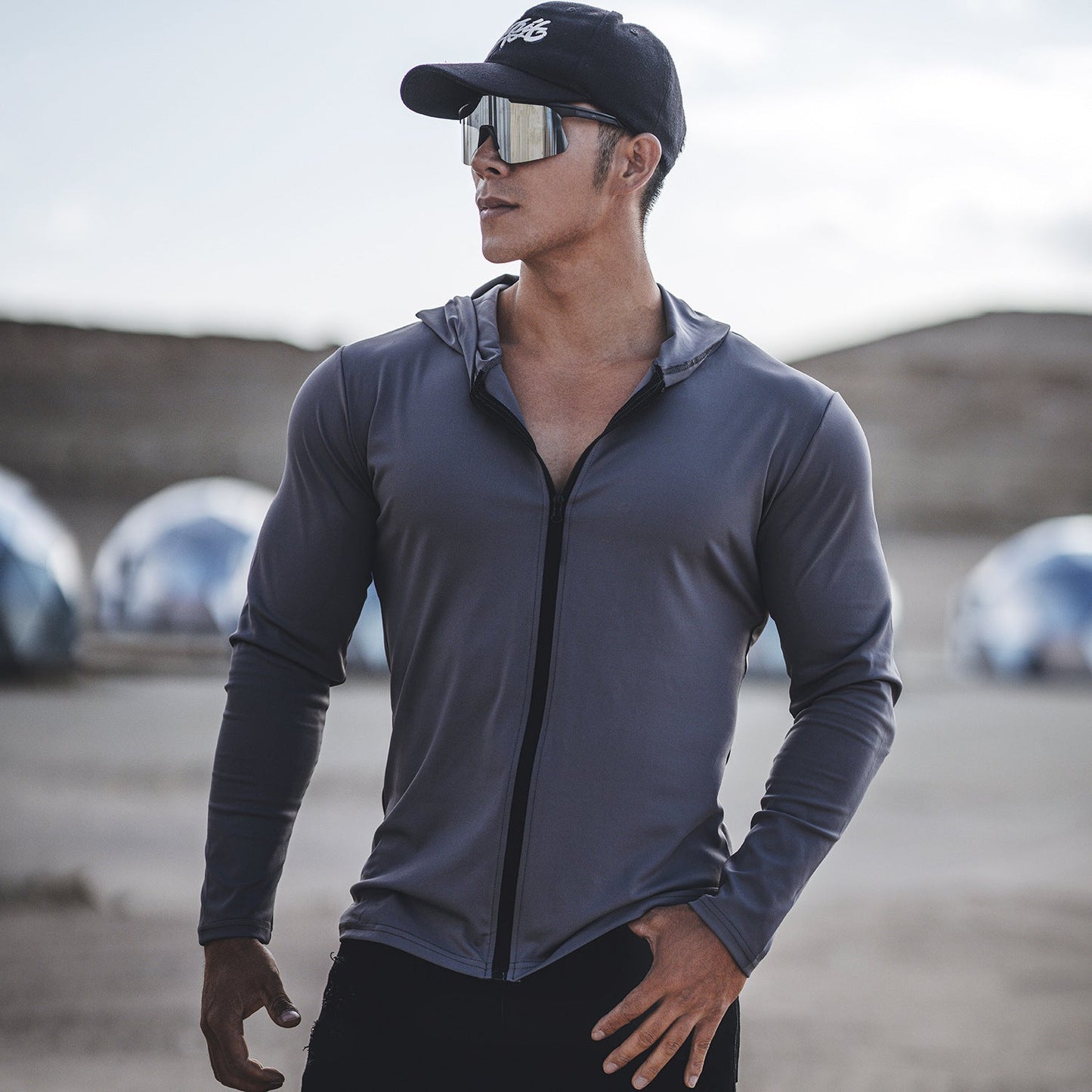 Herren Funktionsjacke Wasserdicht Sportlich mit Kapuze