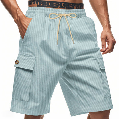 Herren Cargo Shorts Bequem Mit Kordelzug und Taschen