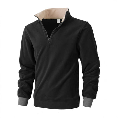 Herren Fleece Pullover Halbzipper Elastisch Bequem
