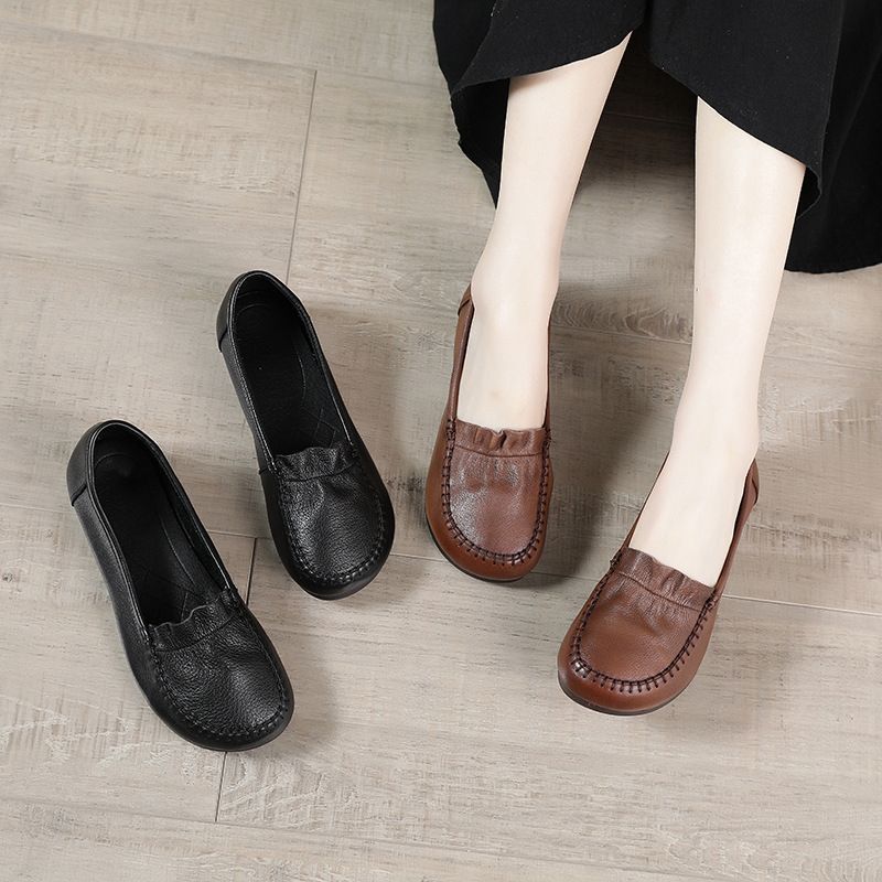 Damen Mokassins Leder Bequem Schuhe Frauen