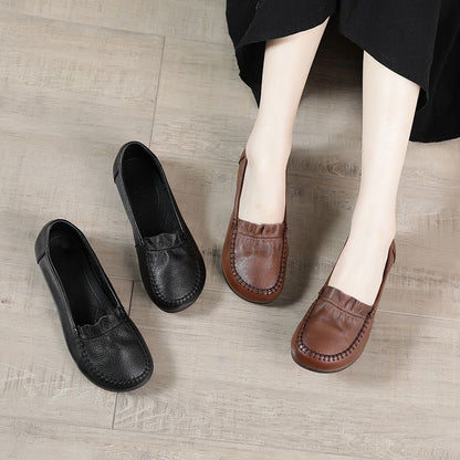 Damen Mokassins Leder Bequem Schuhe Frauen