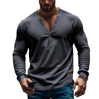 Herren Hemd Langarm Modern Knopfleiste Berlin Style