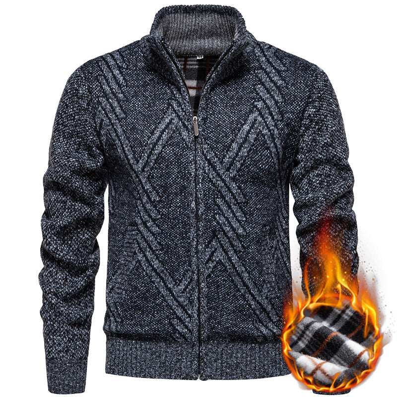 Herren Strickjacke Sportlich Zopfmuster Modern