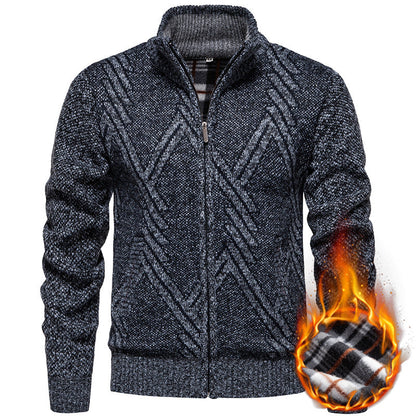 Herren Strickjacke Sportlich Zopfmuster Modern