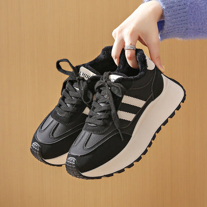 Damen Sneaker High-Top Sportlich Gefüttert Schwarz