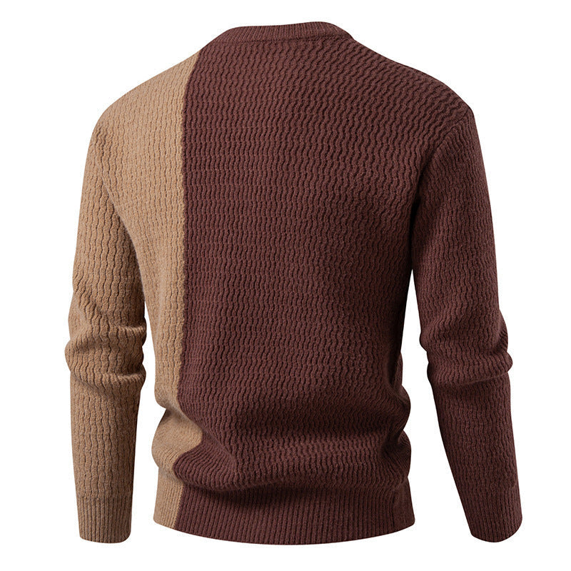 Herren Pullover Strick Modern Farbblock Großstadt Stil