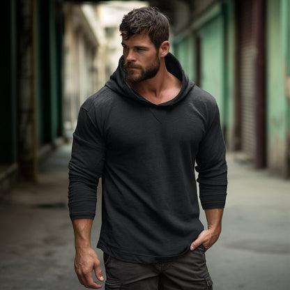 Herren Hoodie Langarm V-Ausschnitt Modern Trendy - BerlinGlamour