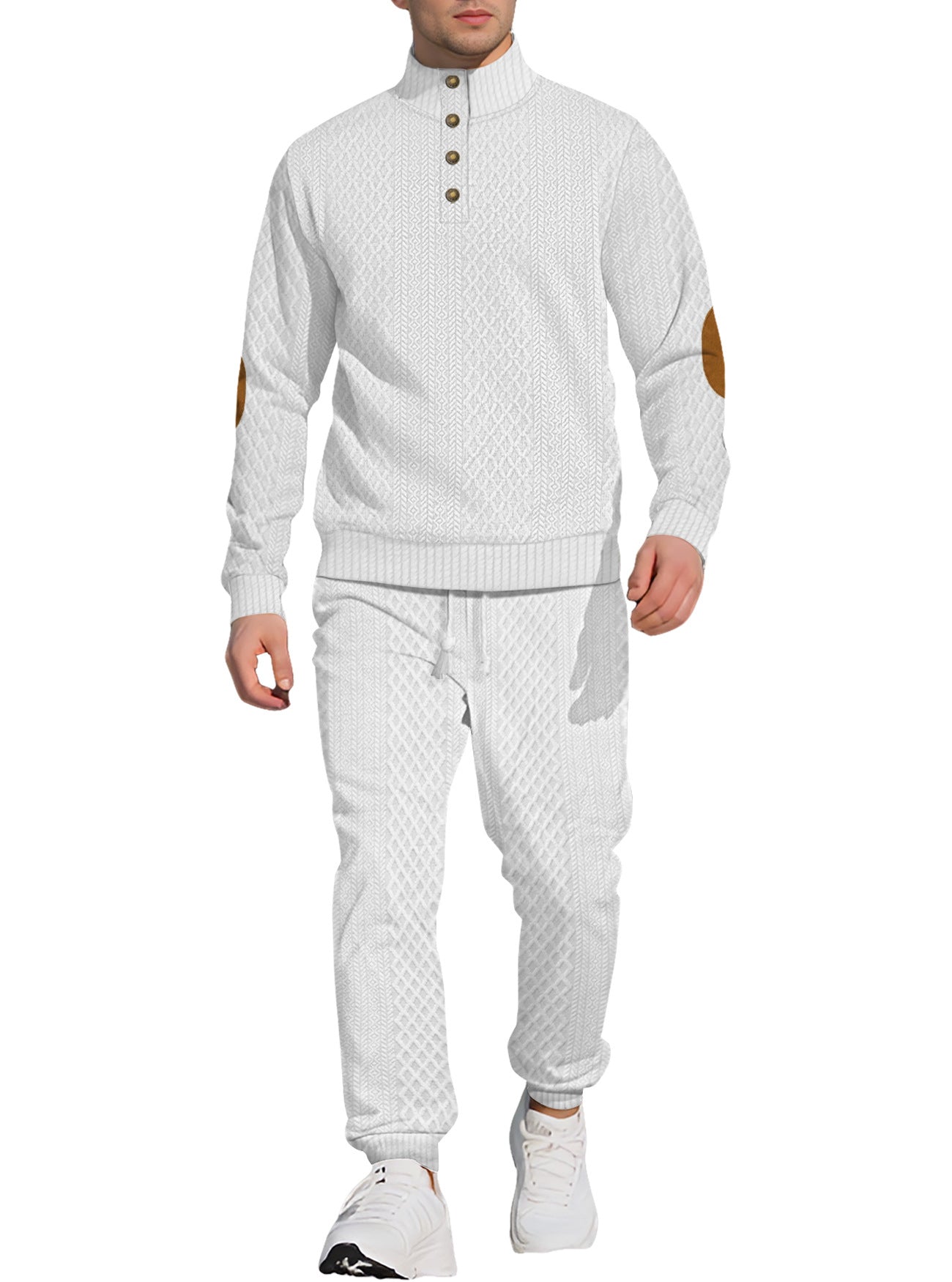 Herren Strickanzug Eleganter Kragen Modern