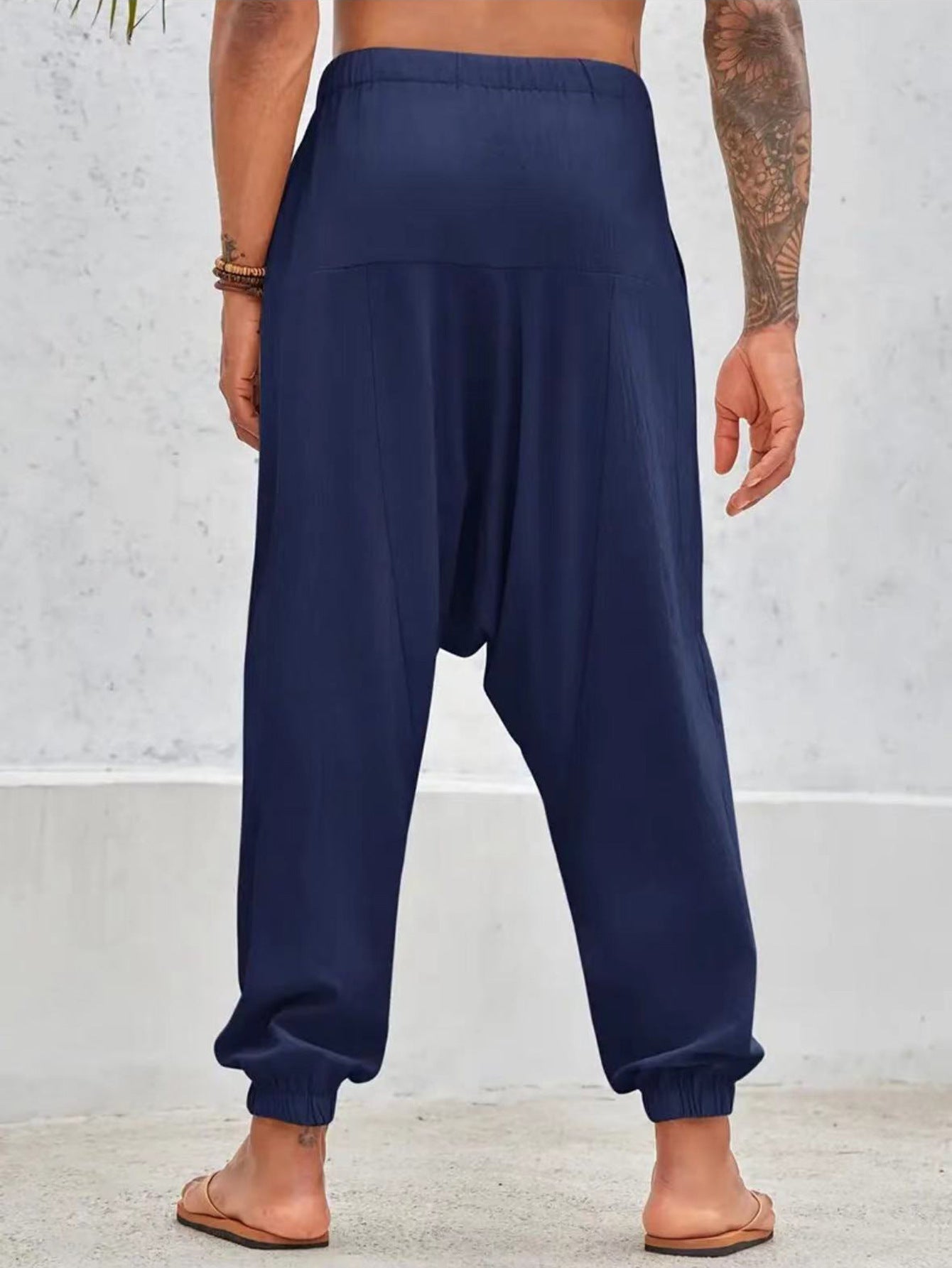 Herren Haremshose Elastisch Bequem Mit Taschen