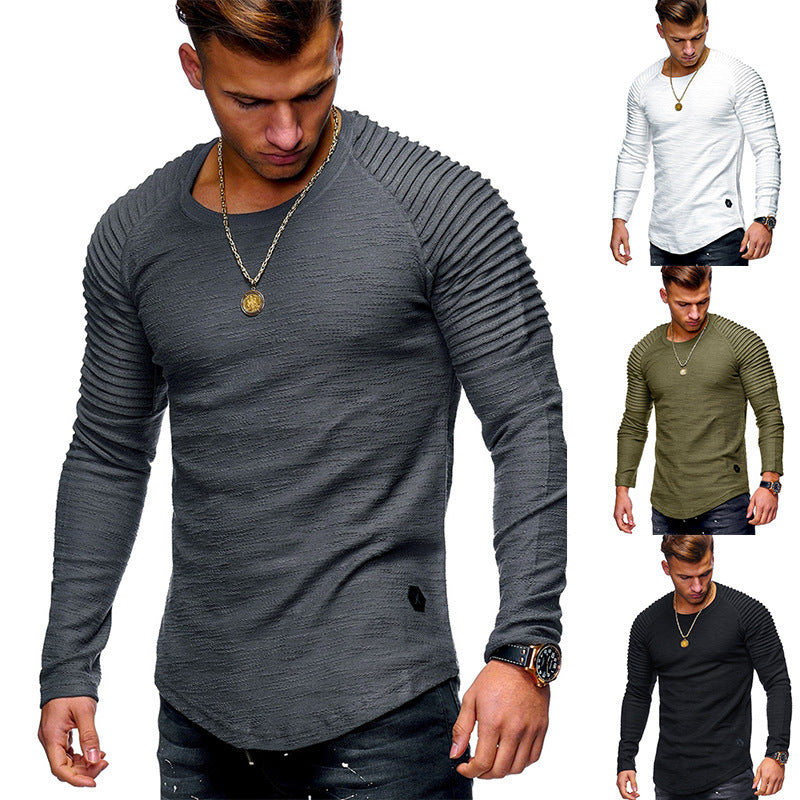 Herren Langarmshirt mit Strukturierten Ärmeln Modern Berlin - BerlinGlamour
