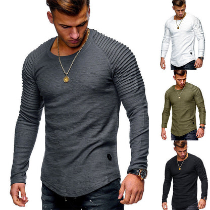 Herren Langarmshirt mit Strukturierten Ärmeln Modern Berlin - BerlinGlamour