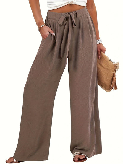 Damen Palazzo Hose Leicht und Luftig mit Taschen Sommer