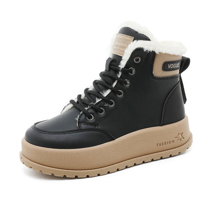 Damen Winterstiefel Schnürstiefel Warm Kuschelig
