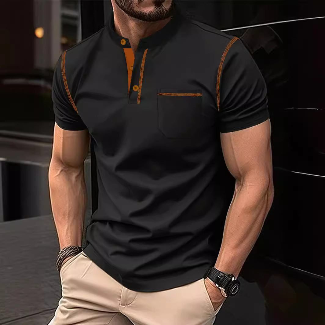 Herren Poloshirt Elegantes Modell Mit Kontraststreifen