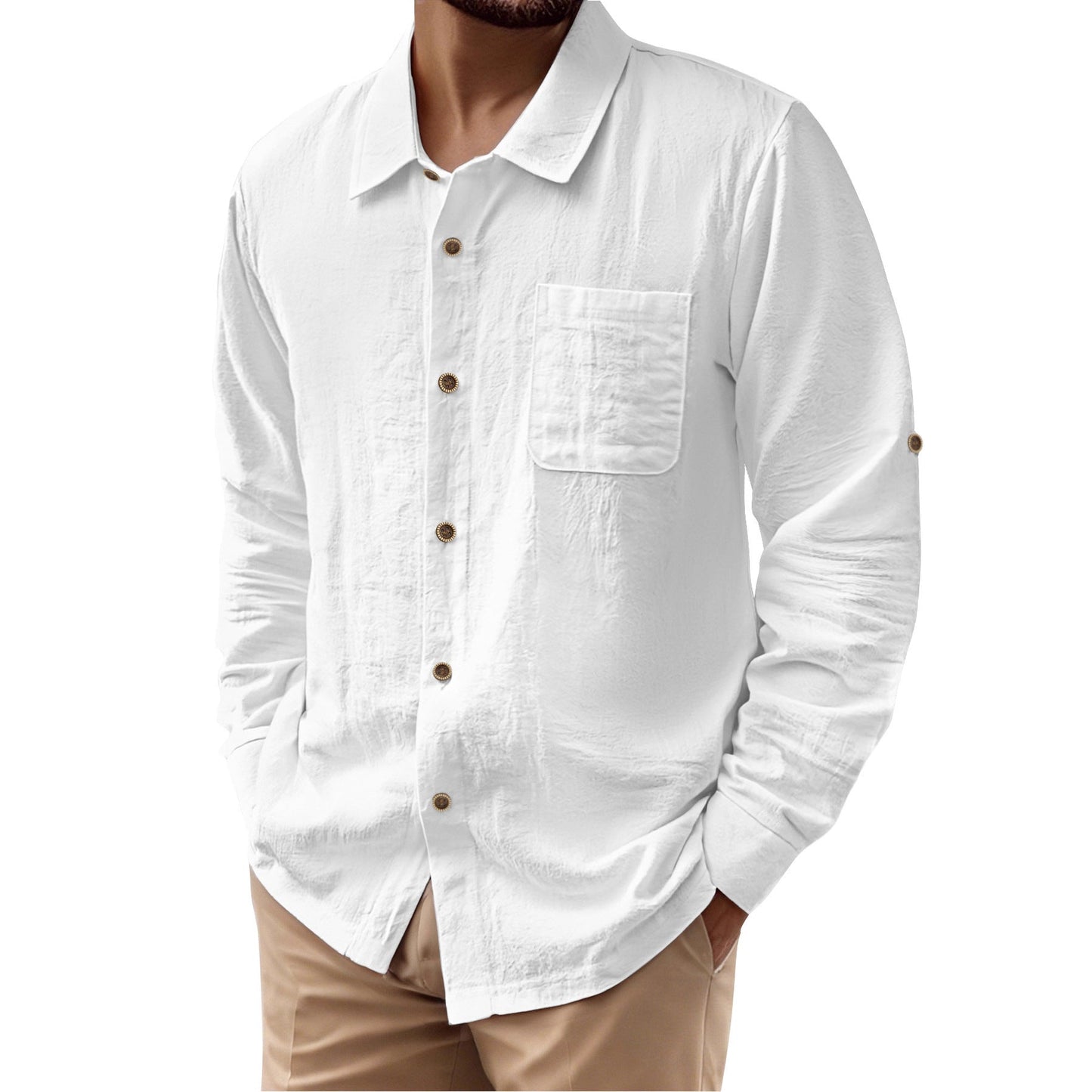 Herren Hemdjacke Elegante Lässige Casual - BerlinGlamour