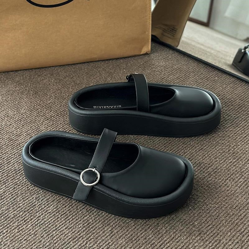 Damenschuhe Plateau Pantoletten Komfortabel Weite Einstellbar