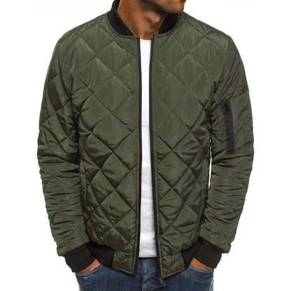 Herren Steppjacke Warm Elastisch Reißverschluss Taschen
