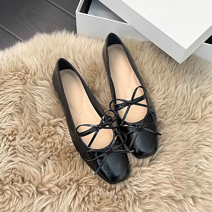 Damen Ballerinas Elegante Schleifen Komfort Fußbett
