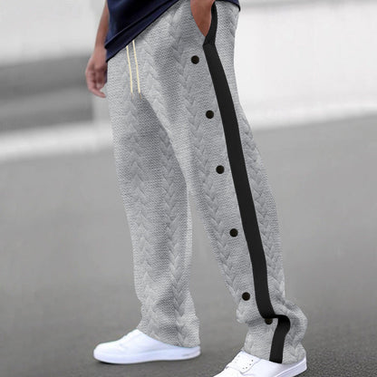 Herren Jogginghose Sportlich mit Knopfverschluss Modern