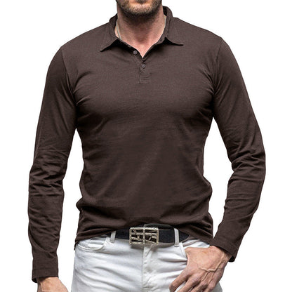 Herren Polohemd Langarm Baumwolle Elegantes Design