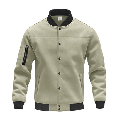 Herren Collegejacke Modern mit Reißverschlusstaschen Elastisch