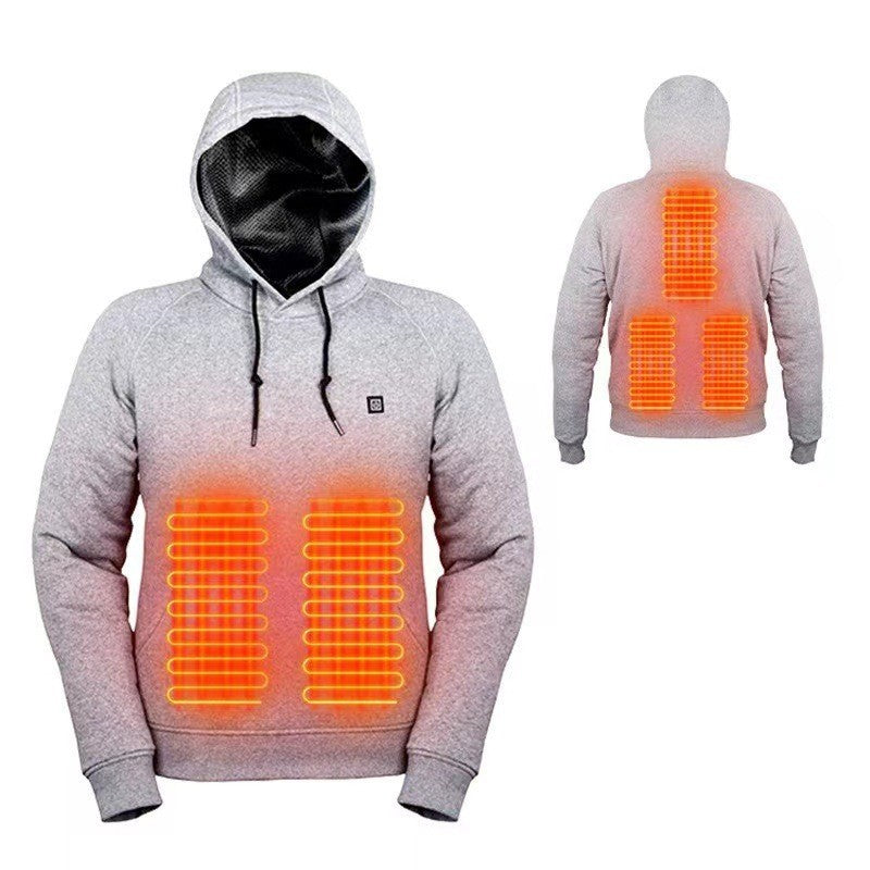 Damen Heizpullover Kapuzenpullover Warm Beheizbar