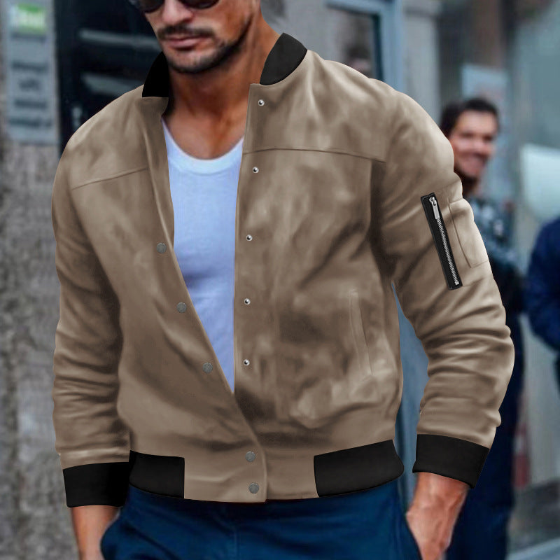 Herren Bomberjacke Reißverschluss Taschen Modern Schwarz - BerlinGlamour