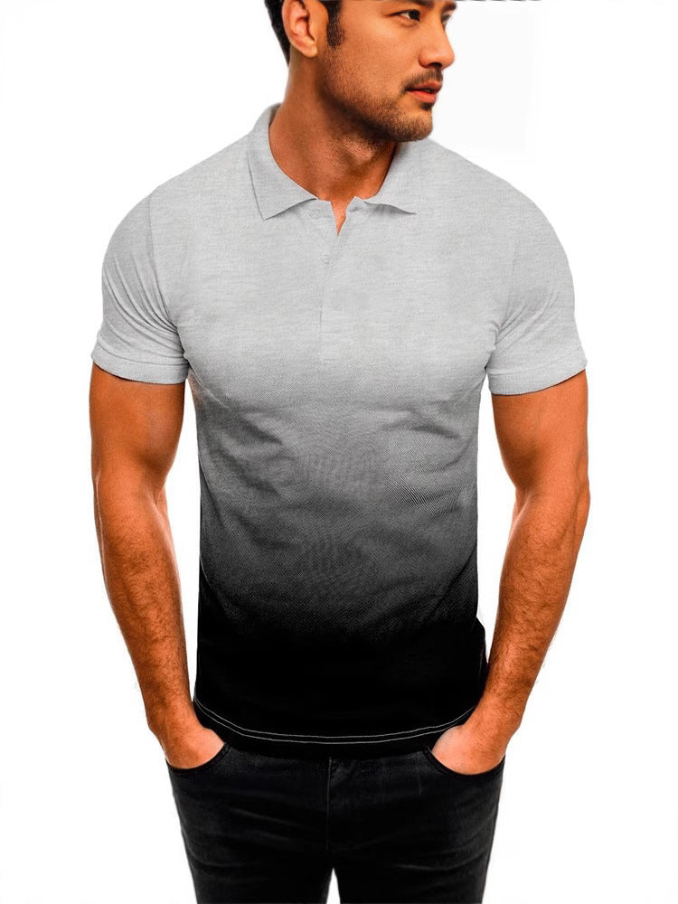 Herren Poloshirt Atmungsaktiv Modern Farbverlauf Sommer