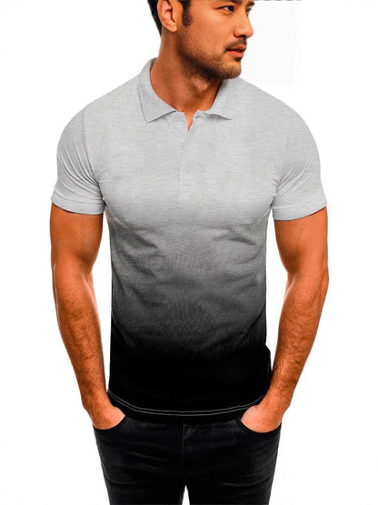 Herren Poloshirt Atmungsaktiv Modern Farbverlauf Sommer