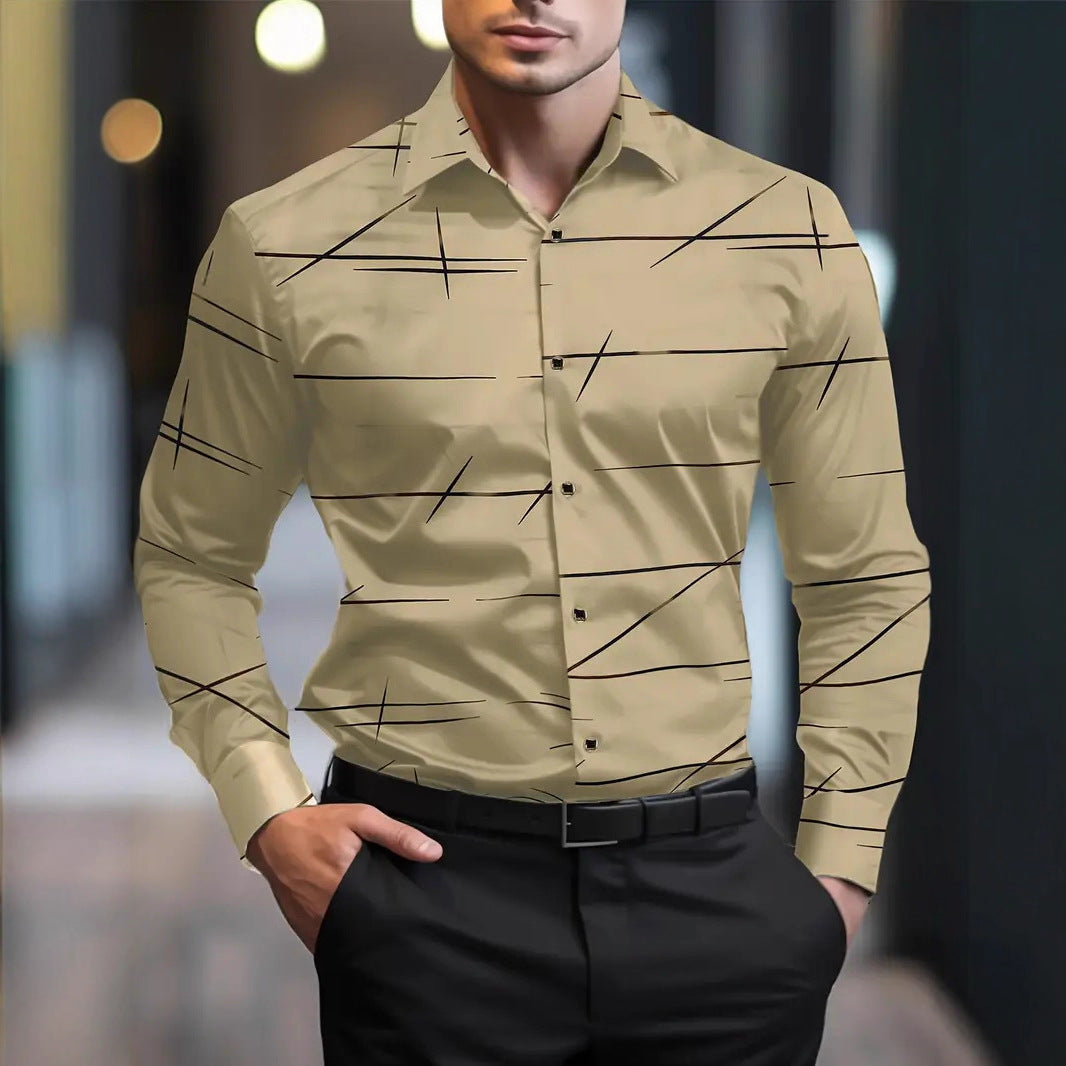 Herren Hemd Slim Fit mit Streifenmuster Modern - BerlinGlamour