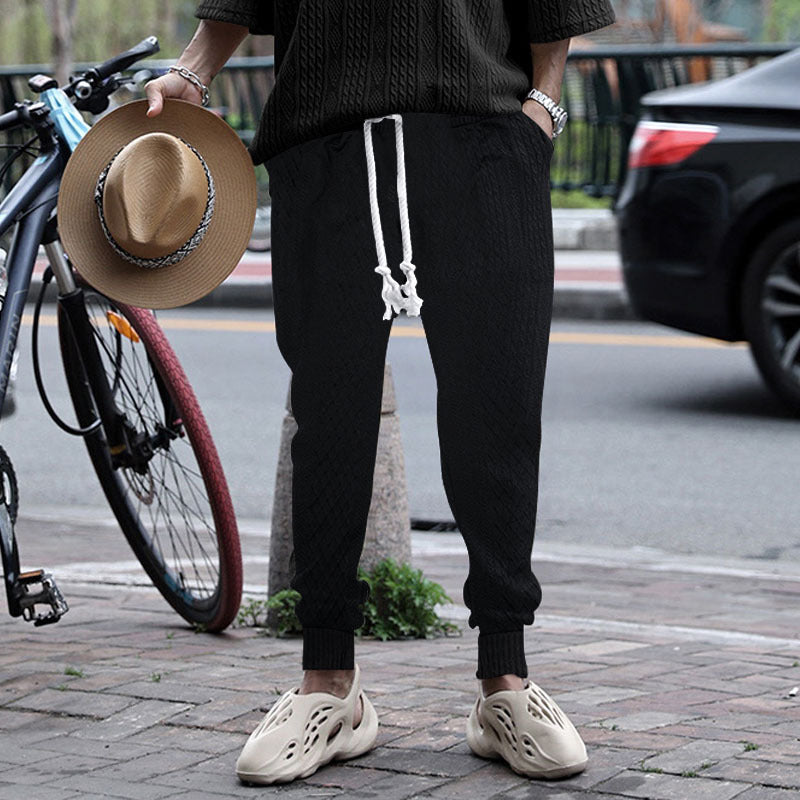 Herren Jogginghose Elastisch Stretch mit Struktur-Oberfläche