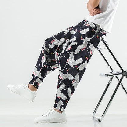 Herren Haremshose Modern Lässig Elastisch Mit Druck