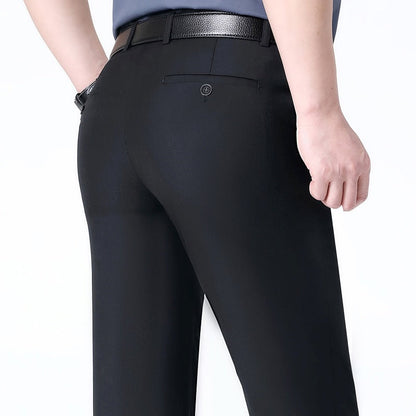 Herren Anzughose Elegant Wollmix Schwarz Modern