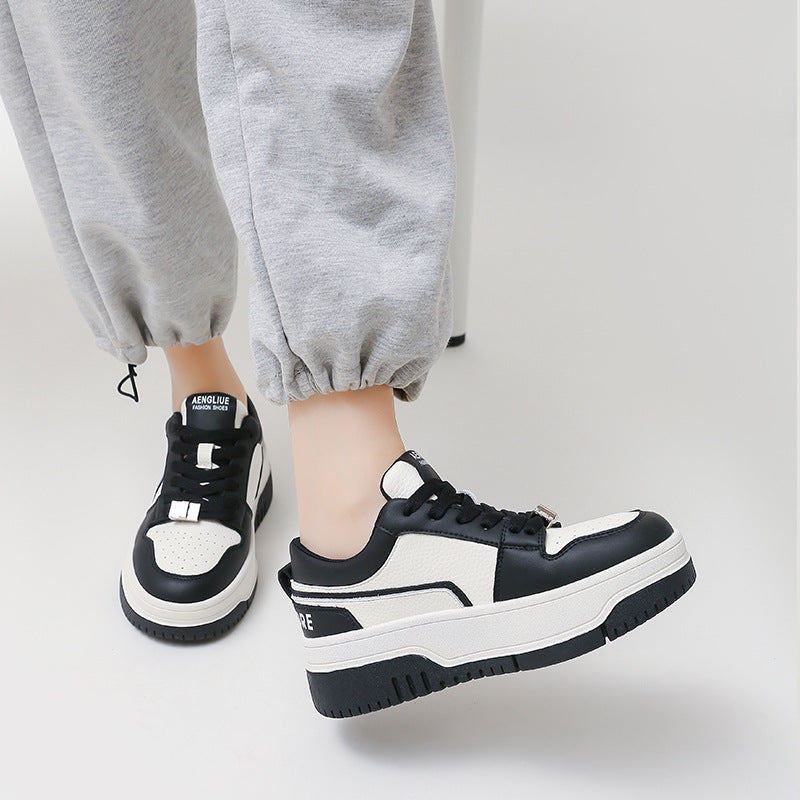 Damen Sneaker Chunky Sportlich Bequem Weiss