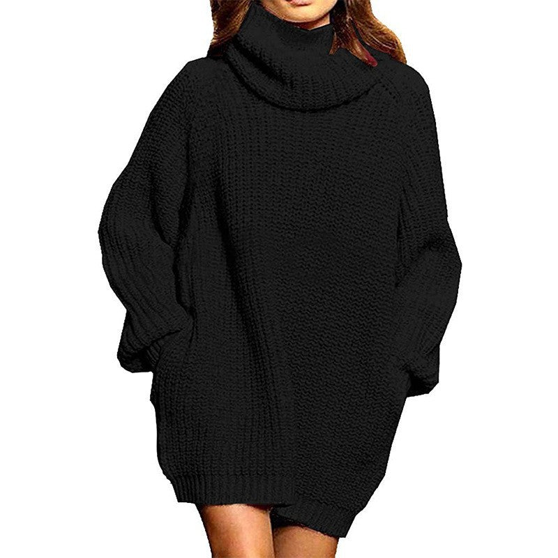 Damen Strickpullover Oversized Großkragen Modern
