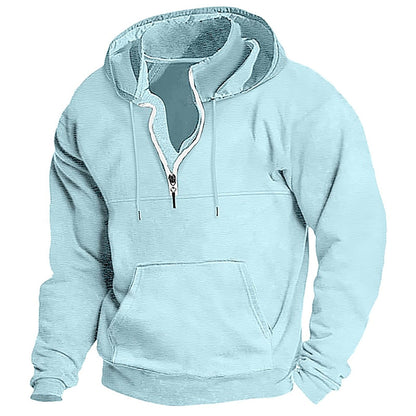 Herren Fleece Hoodie Halbzipp mit Kapuze Größe XL