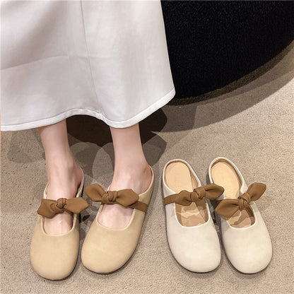 Damen Mules Bequem mit Schleife Modisch - BerlinGlamour