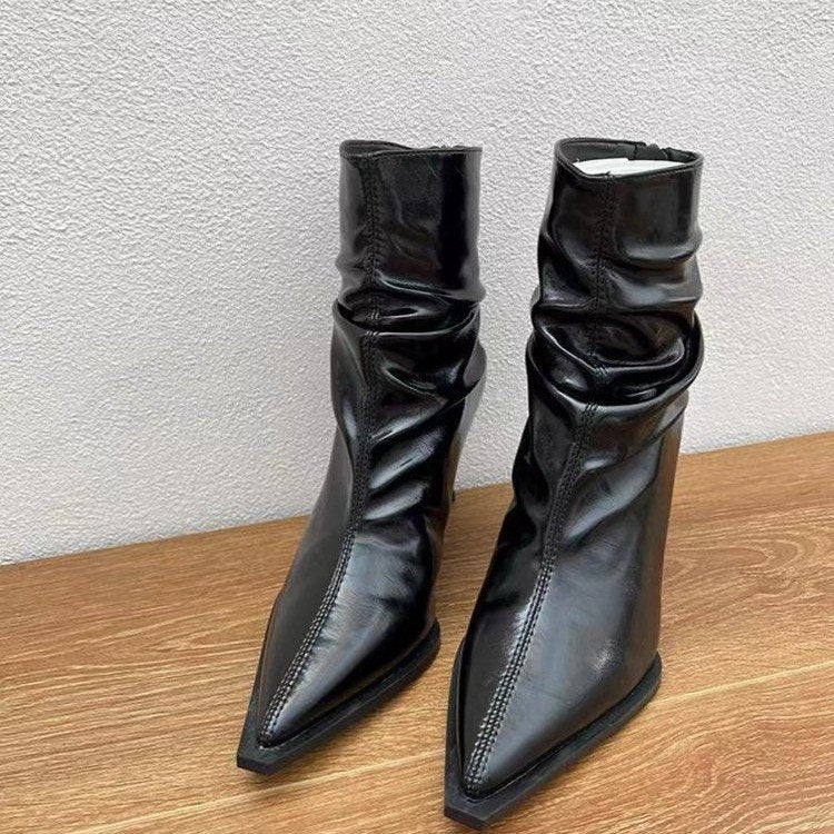 Damen Stiefeletten Elegante Spitze Lässig Schlüpfer