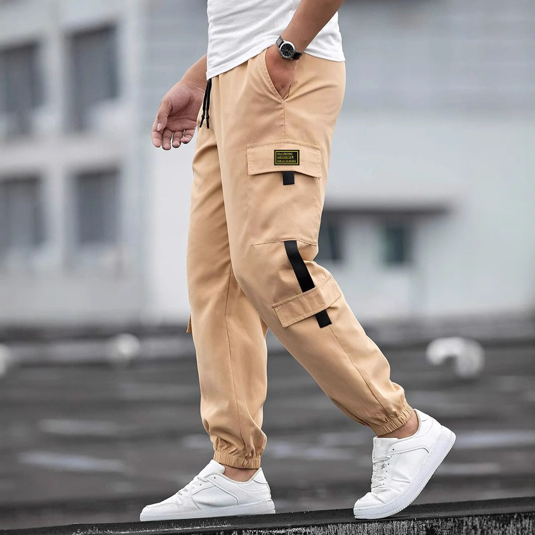 Herren Cargo-Hose Funktionstaschen Elastischer Bund Modern - BerlinGlamour