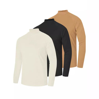 Herren Langarmshirt Elegantes Design Hochkragen