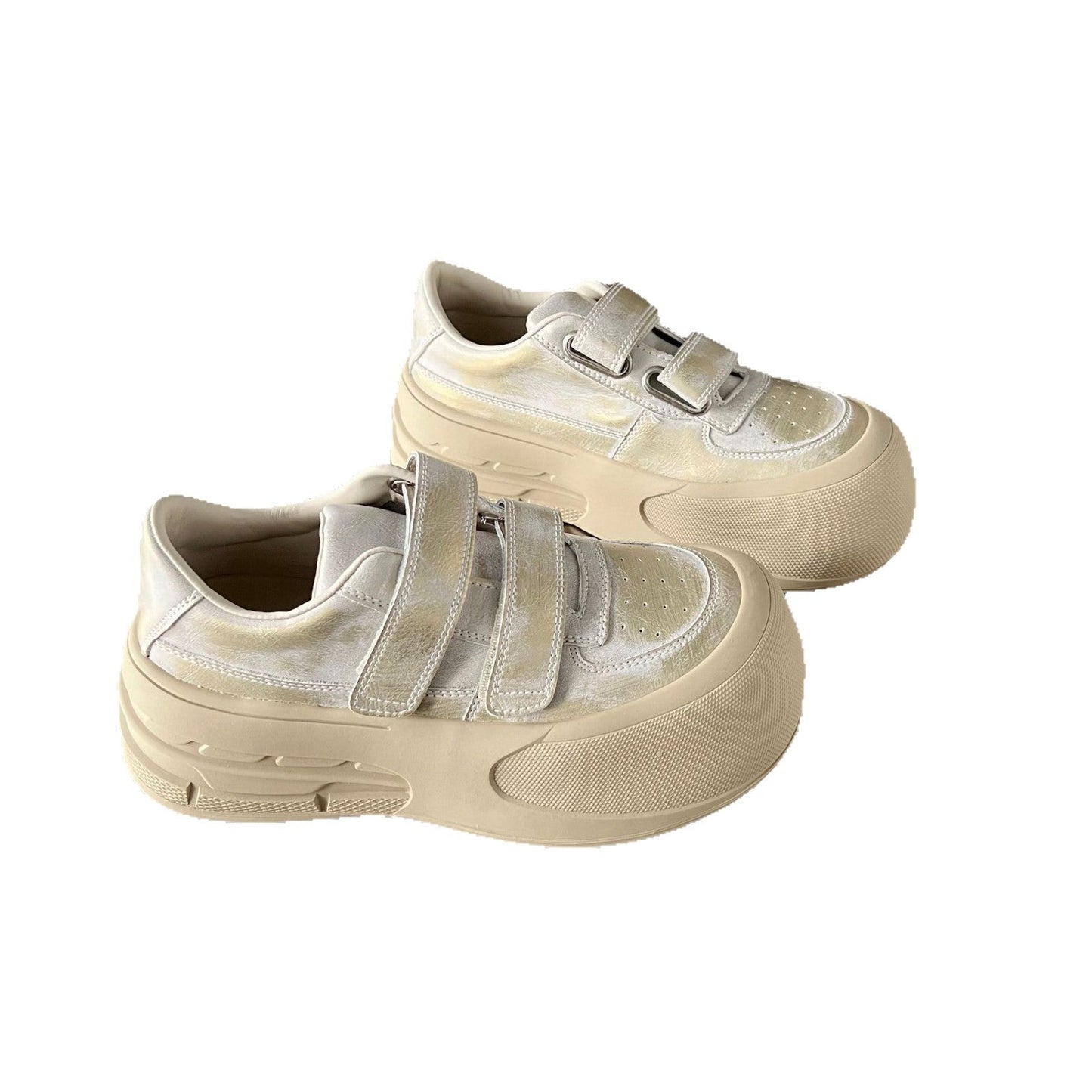 Damen Sneaker Chunky Bequem Klettverschluss Weich