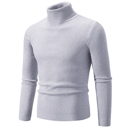 Herren Rollkragenpullover Feinripp Modern Geschnürt