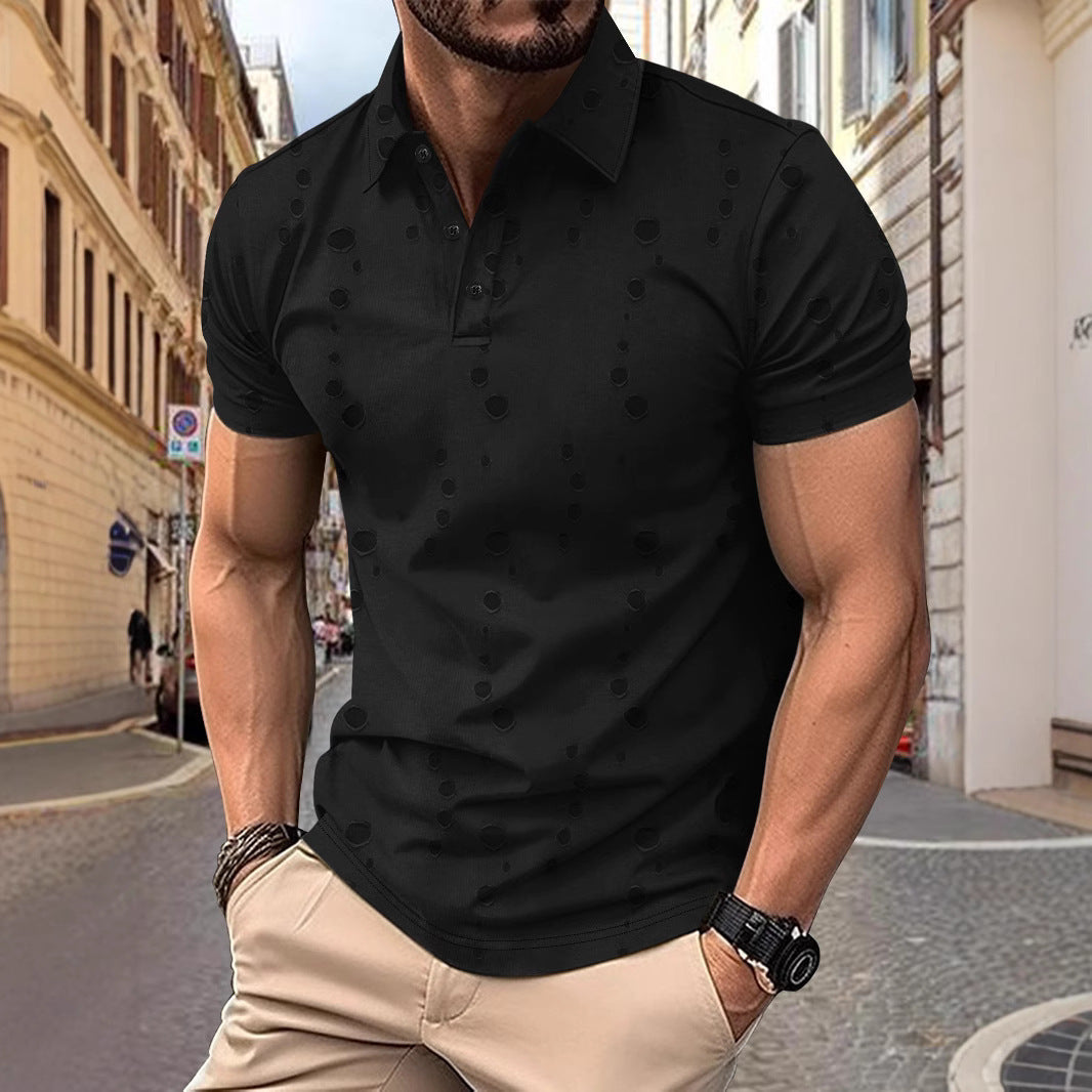 Herren Polo Kurzarm Modern Feinstruktur