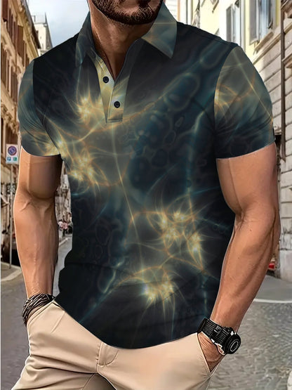 Herren Poloshirt Grafik Muster Modern Berlin Style